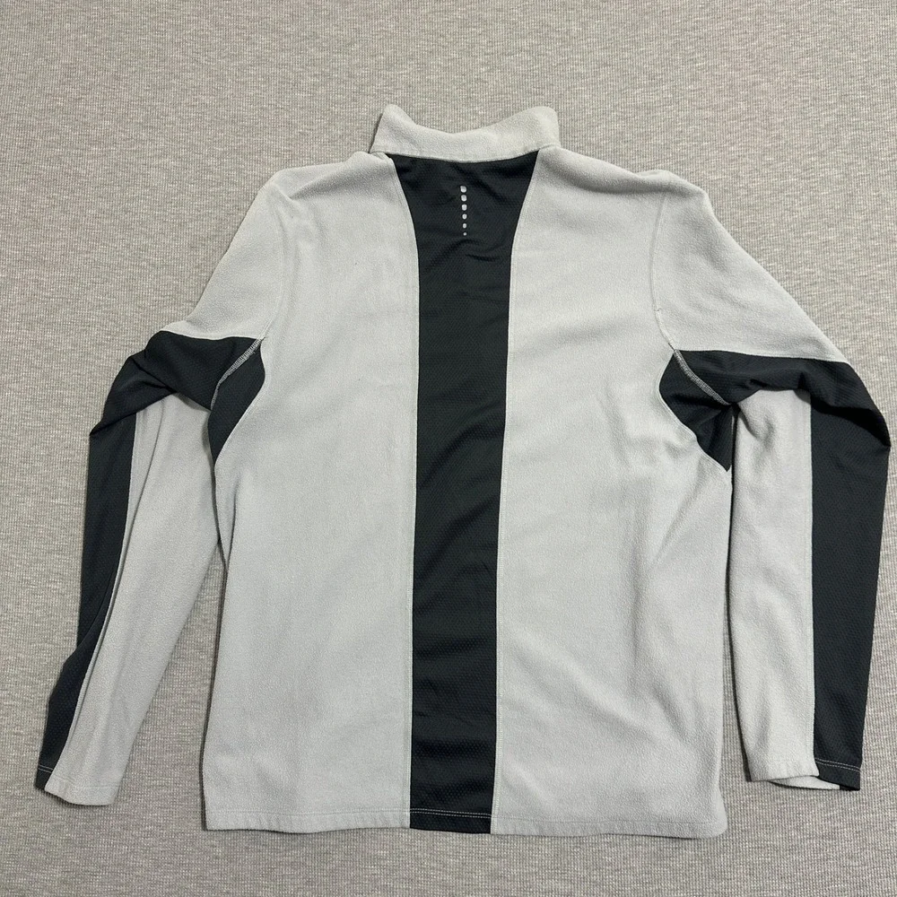 The North Face Mens Large Gray 1/4 Zip‎ Fleece Pullover Reflective Trim Active L